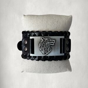 Men Leather Black Bracelet